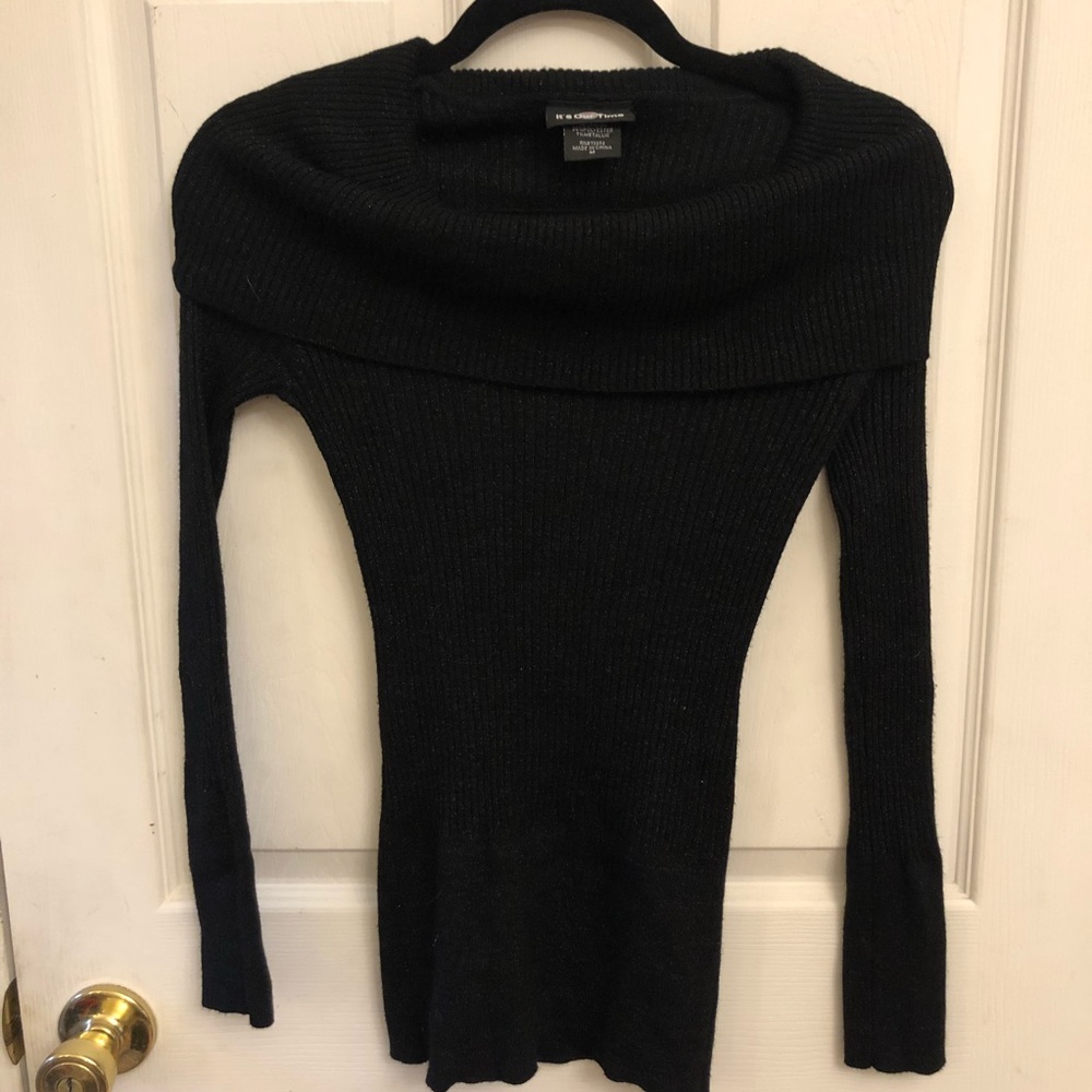 Off the Shoulder Black Glitter Top SZ. M